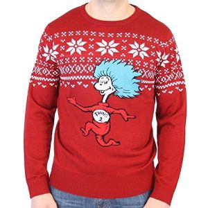Je suis ta chose #2 – Pull Noël Dr Seuss – Style Norvégien – Rouge