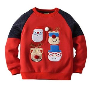 Tapissage – Père-Noël, Rennes, Bonhomme de Neige & Pompom – Pull Noël Bébé