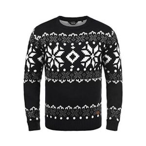 Tétés en flocons- Pull lasagne, noir- Pull Noël Homme