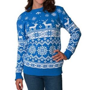 Tout en Tradition – Rennes et Flocons de Neige – Pull de Noël pour Femme