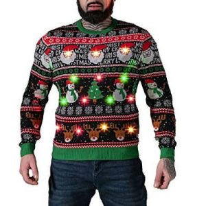 Très branché – Pull lasagne, LED- Pull Noël Homme