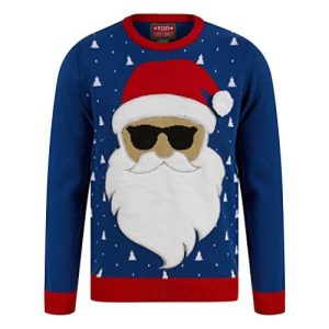 Un pull bien LED – Père Noël Bleu  – Pull Noël Homme